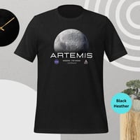 Image 3 of NASA Artemis Mission T-Shirt | Moon Graphic with Bold Mission Logos