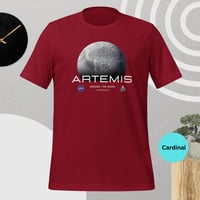 Image 5 of NASA Artemis Mission T-Shirt | Moon Graphic with Bold Mission Logos