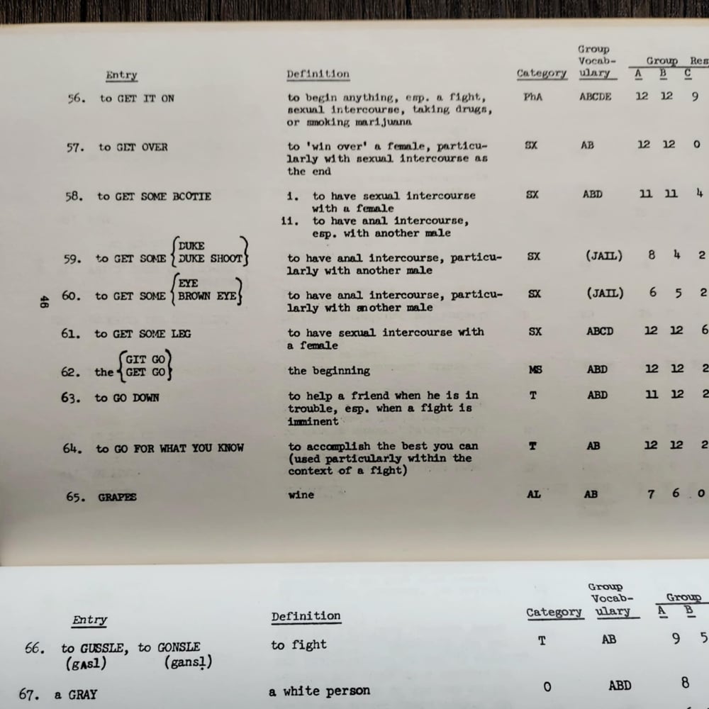 Black Vernacular Vocabulary: A Study of Intra/intercultural Concerns and Usage, by Edith A. Folb