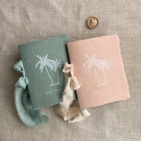 Image 7 of double palm tree handmade covered wedding vow book
