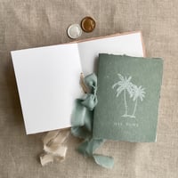 Image 6 of double palm tree handmade covered wedding vow book