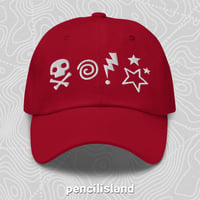 Image 3 of Sweary Grawlix Cartoon Cussin' Dad Hat in Black, Red, Camo, and Pink