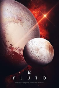Image 1 of Pluto 5 Vertical Poster, NASA/Space Exploration Series