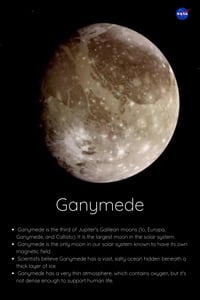 Image 1 of Ganymede Vertical Poster, NASA/Space Exploration Series