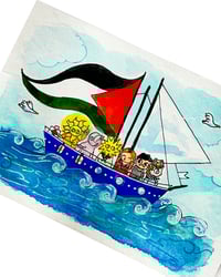 Image 1 of A6 - Freedom flotilla - illustration originale