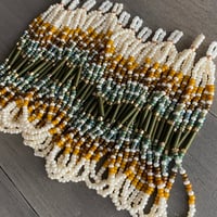 Image 3 of Golden Olives 2 - seed beaded earrings