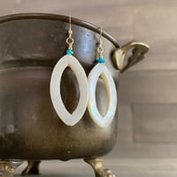 Image 1 of Sleeping Beauty turquoise and shell earrings