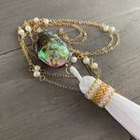 Image 1 of She called the water - abalone and pearl necklace