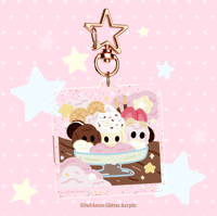 Neapolitan Sundae Glitter Keychain