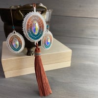 Image 2 of Clay and Tide necklace - applique beaded pendant necklace