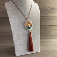 Image 1 of Clay and Tide necklace - applique beaded pendant necklace