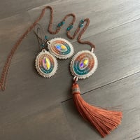 Image 4 of Clay and Tide necklace - applique beaded pendant necklace