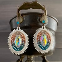 Image 1 of Clay and Tide applique beaded earrings