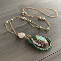 Image 1 of Turquoise, abalone and pearl necklace