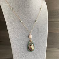 Image 3 of Turquoise, abalone and pearl necklace