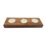 Rosewood Tea Light Candle Holder for 3 Candles | Handcrafted Centerpiece | Handmade Wedding Decor