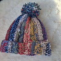 Image 3 of Scrappy Winter Toque with Pompom