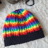 Image 3 of Rainbow Knit Hat