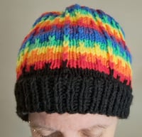 Image 2 of Rainbow Knit Hat