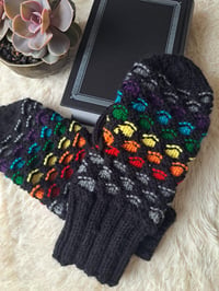 Image 3 of Rainbow Newfie Mittens