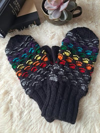 Image 2 of Rainbow Newfie Mittens