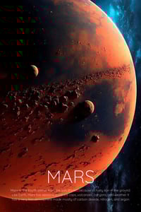 Image 1 of Mars 2 Vertical Poster, NASA/Space Exploration Series