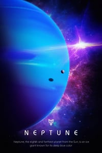 Image 1 of Neptune Vertical Poster V2, NASA/Space Exploration Series