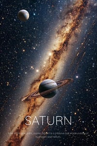 Image 1 of Saturn 3 Vertical Poster, NASA/Space Exploration Series