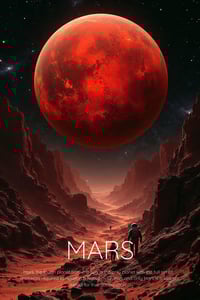 Image 1 of Mars Vertical Poster, NASA/Space Exploration Series