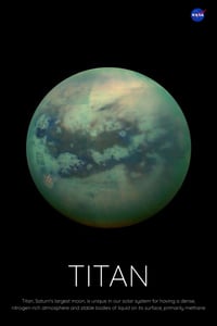Image 1 of Titan Moon Vertical Poster, NASA/Space Exploration Series