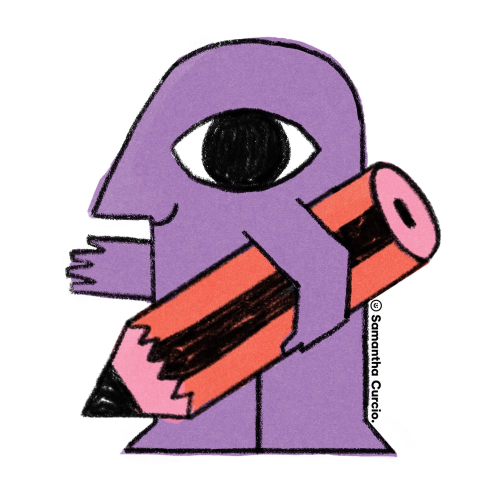 Image of Pencil in Hand - vinyl sticker