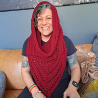 Image 4 of Burgundy Hooded Scarf