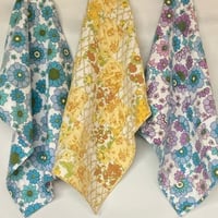 Image 2 of Yellow Tones Baby Handmade Quilt Upcycled Vintage Fabrics & Sheets