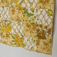 Image 3 of Yellow Tones Baby Handmade Quilt Upcycled Vintage Fabrics & Sheets