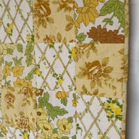 Image 4 of Yellow Tones Baby Handmade Quilt Upcycled Vintage Fabrics & Sheets