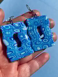 Image 1 of 70s Blue Ripple Waves