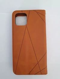 Image 2 of iPhone 11 Wallet Case Leather Mustard with Grey Triangle
