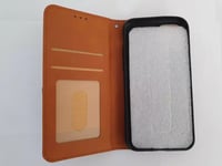 Image 4 of iPhone 11 Wallet Case Leather Mustard with Grey Triangle