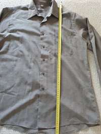Image 3 of GEOFFREY BEENE Men's Long Sleeve Taupe Brown Fitted Work Casual Shirt - SZ L / 41
