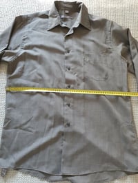 Image 5 of GEOFFREY BEENE Men's Long Sleeve Taupe Brown Fitted Work Casual Shirt - SZ L / 41