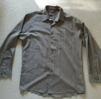 Image 1 of GEOFFREY BEENE Men's Long Sleeve Taupe Brown Fitted Work Casual Shirt - SZ L / 41