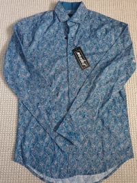 Image 1 of  Mendes Men's Long Sleeve Shirt XS Blue Floral