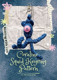 Image 1 of Coraline Squid Keyring Pattern - DIGITAL PDF INSTRUCTIONS 