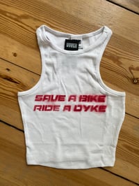 Save a Bike, Ride a Dyke top (RED)