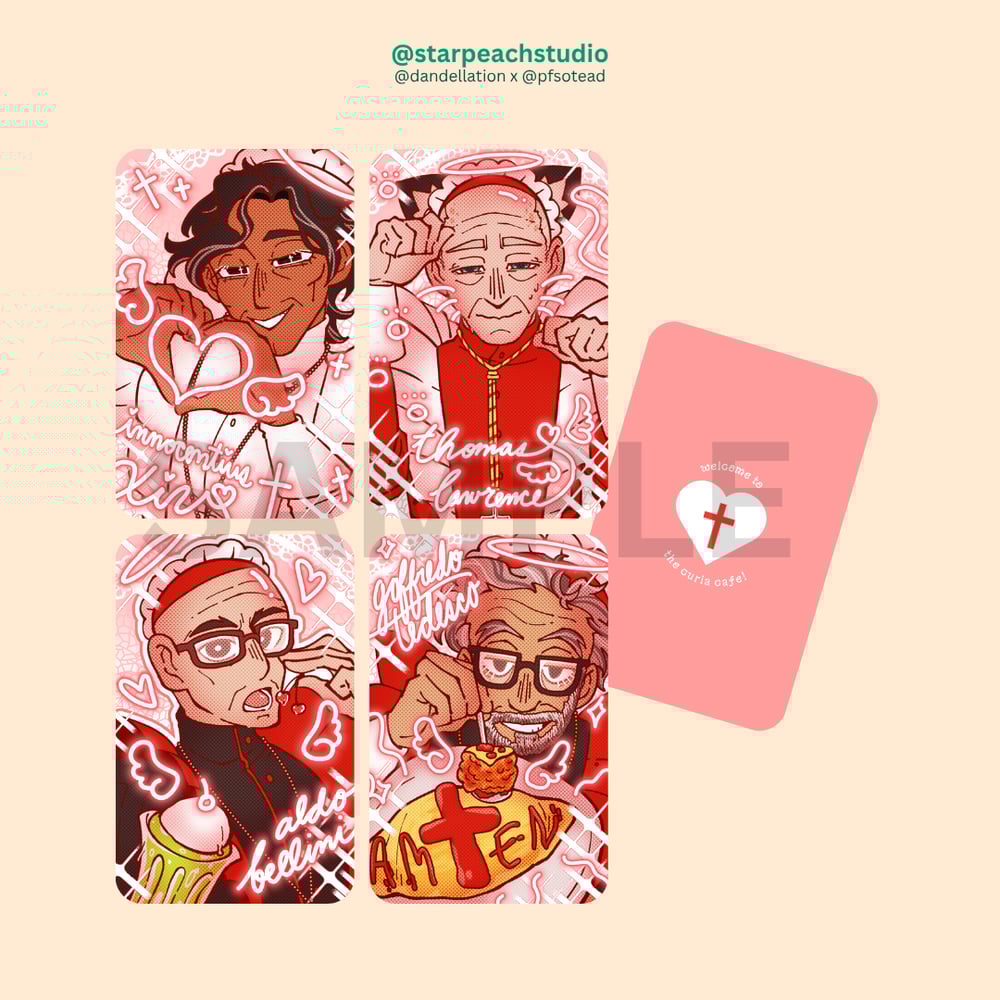 Image of 🐢 curia café photocards (conclave)