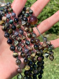 Image 5 of Rainbow Tourmaline Mala Necklace, Tourmaline 108 Bead Japa Mala Hand Knotted Gemstone Necklace