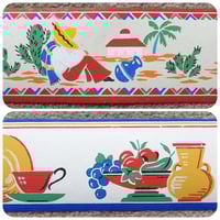 Image 1 of 1940s Vintage Trimz Wallpaper Borders Rolls - Retro Mexican 1950s kitsch Cactus California