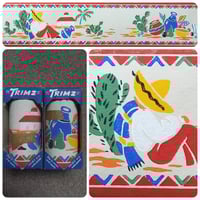 Image 3 of 1940s Vintage Trimz Wallpaper Borders Rolls - Retro Mexican 1950s kitsch Cactus California