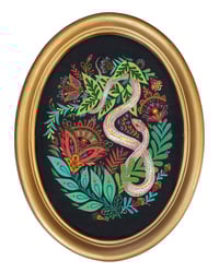 Image 1 of Thistle in gold oval frame