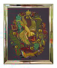 Image 1 of Golden Bird in shiny gold frame